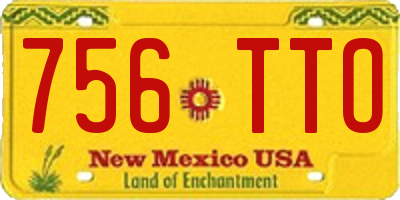 NM license plate 756TTO