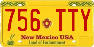 NM license plate 756TTY