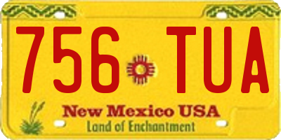 NM license plate 756TUA