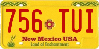 NM license plate 756TUI