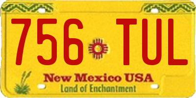 NM license plate 756TUL