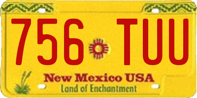 NM license plate 756TUU