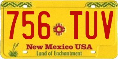 NM license plate 756TUV