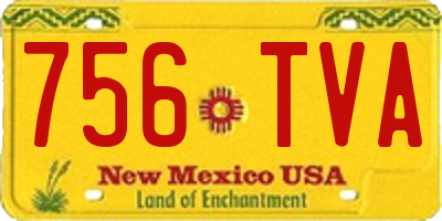 NM license plate 756TVA