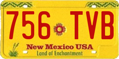 NM license plate 756TVB