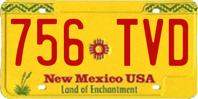 NM license plate 756TVD