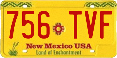 NM license plate 756TVF