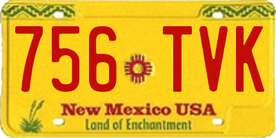 NM license plate 756TVK