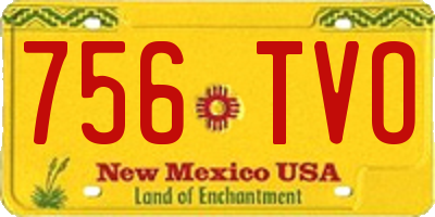 NM license plate 756TVO