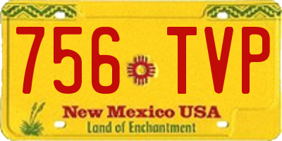 NM license plate 756TVP