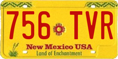 NM license plate 756TVR