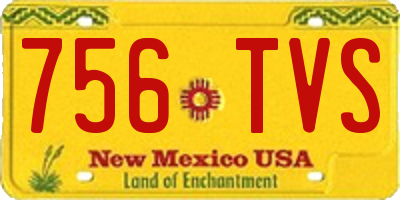 NM license plate 756TVS