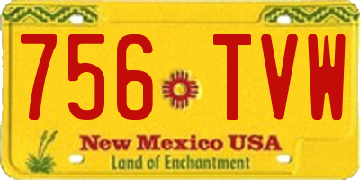 NM license plate 756TVW
