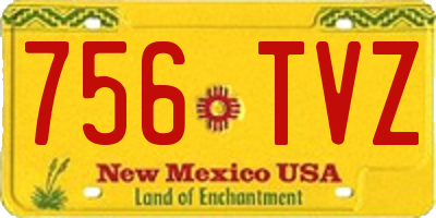 NM license plate 756TVZ