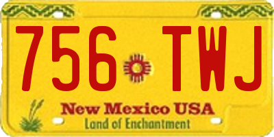 NM license plate 756TWJ