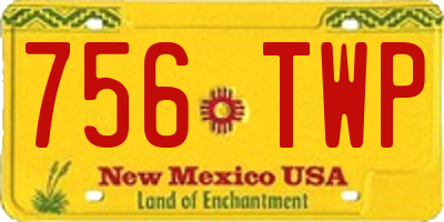 NM license plate 756TWP