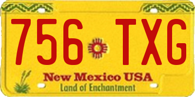 NM license plate 756TXG