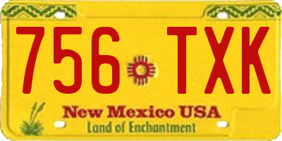 NM license plate 756TXK
