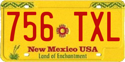 NM license plate 756TXL