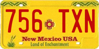 NM license plate 756TXN