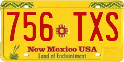 NM license plate 756TXS