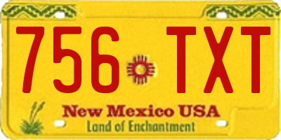 NM license plate 756TXT