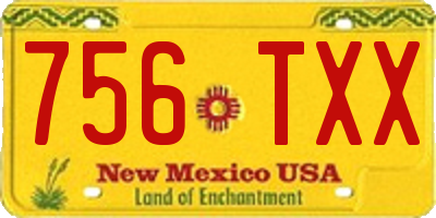 NM license plate 756TXX