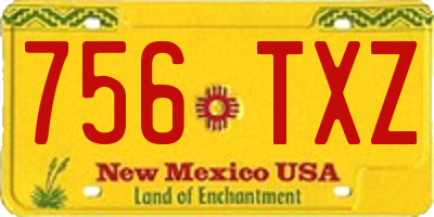 NM license plate 756TXZ