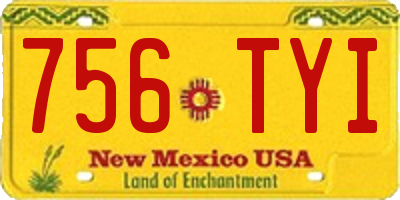 NM license plate 756TYI