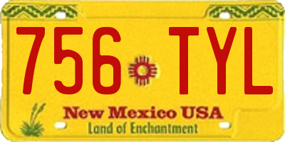 NM license plate 756TYL