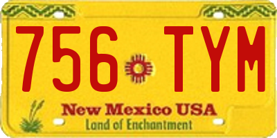 NM license plate 756TYM