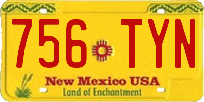 NM license plate 756TYN