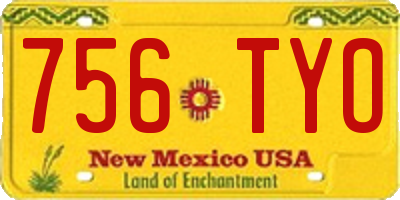 NM license plate 756TYO