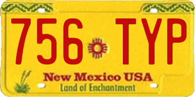 NM license plate 756TYP