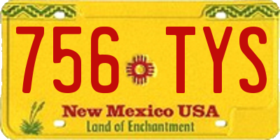 NM license plate 756TYS