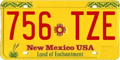 NM license plate 756TZE