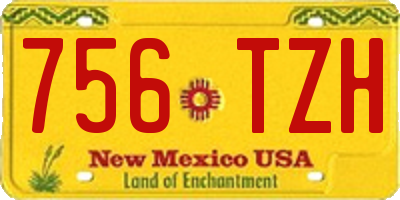 NM license plate 756TZH