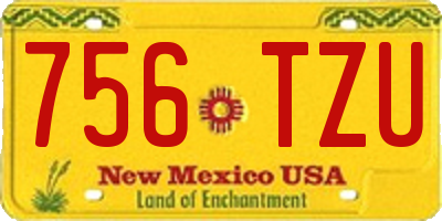 NM license plate 756TZU