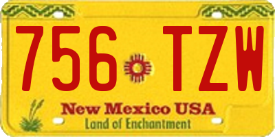 NM license plate 756TZW