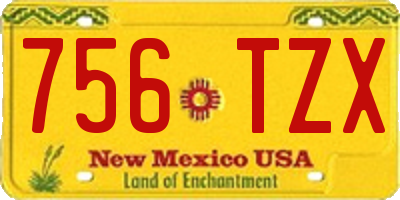 NM license plate 756TZX