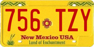 NM license plate 756TZY