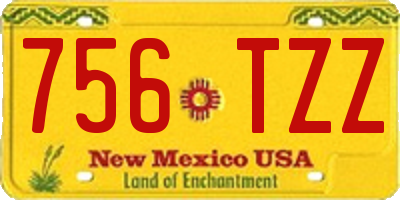 NM license plate 756TZZ