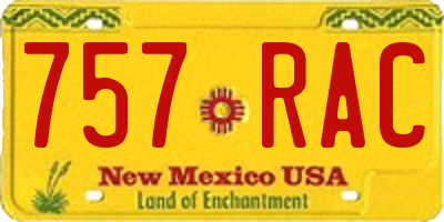 NM license plate 757RAC