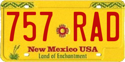 NM license plate 757RAD