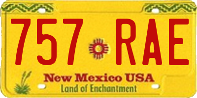 NM license plate 757RAE