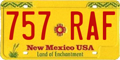 NM license plate 757RAF