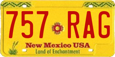 NM license plate 757RAG