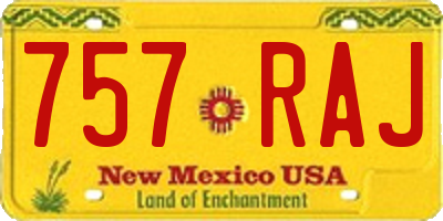 NM license plate 757RAJ