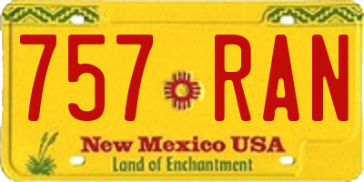 NM license plate 757RAN