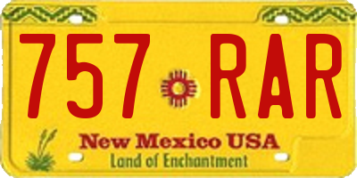 NM license plate 757RAR
